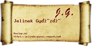 Jelinek Győző névjegykártya